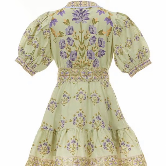 A Loves A Girls "Bubble Sleeve dress in Antique Jade" NWT - Picture 2 of 3